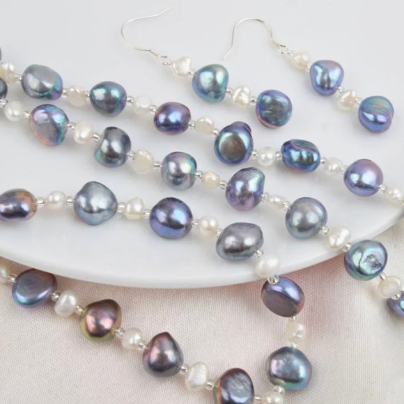 Genuine Baroque Pearl Jewelry Set - Picture 4 of 10